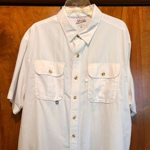 Izod Saltwater Performance Button Up Beach Shirt Size Lightweight White XL